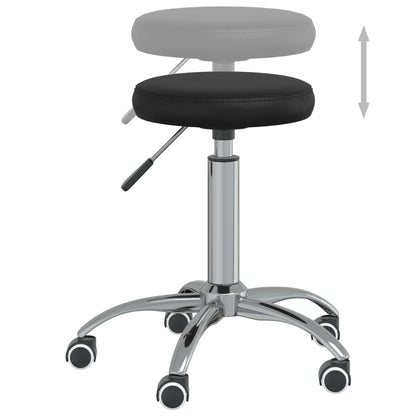 vidaXL Office Swivel Chair Black Faux Leather - 54 cm