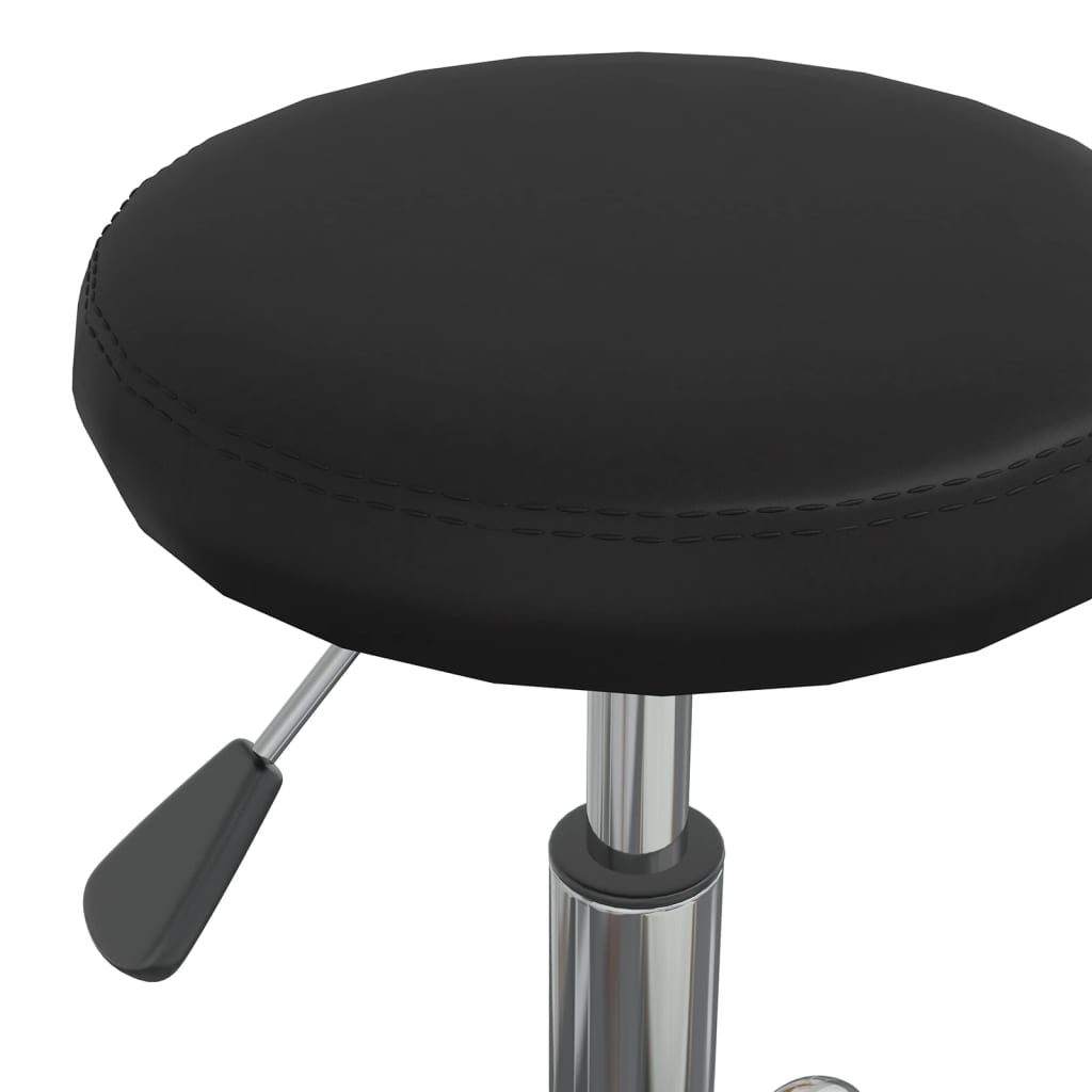 vidaXL Office Swivel Chair Black Faux Leather - 54 cm