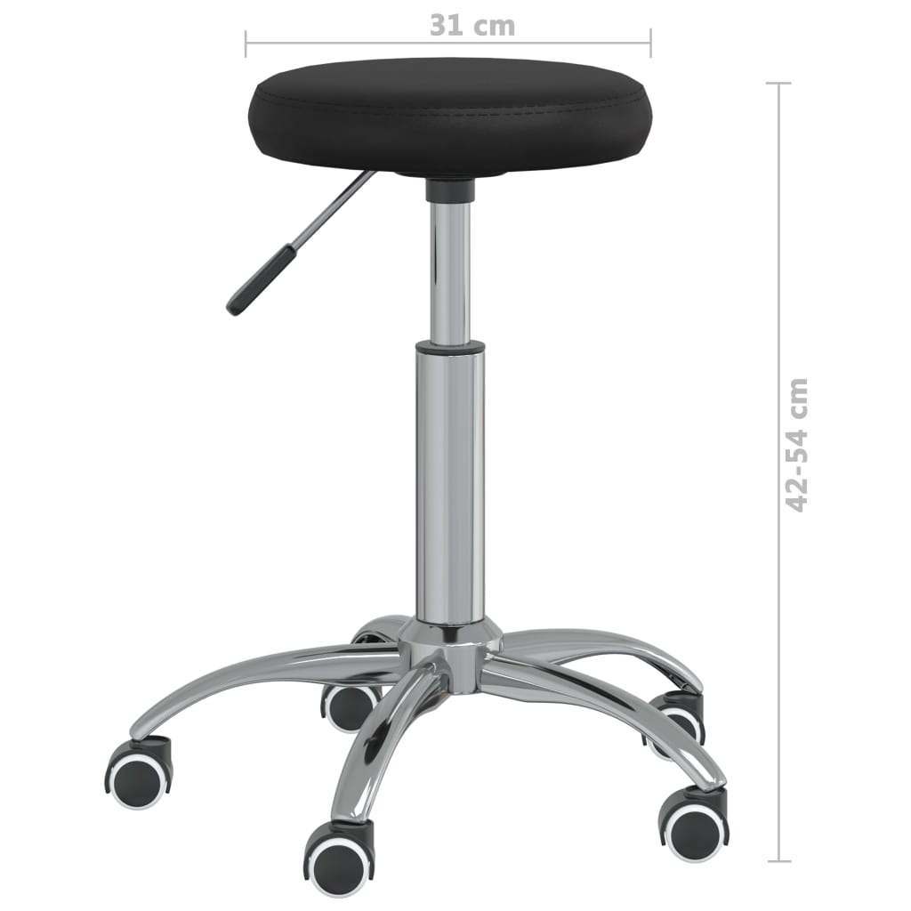 vidaXL Office Swivel Chair Black Faux Leather - 54 cm