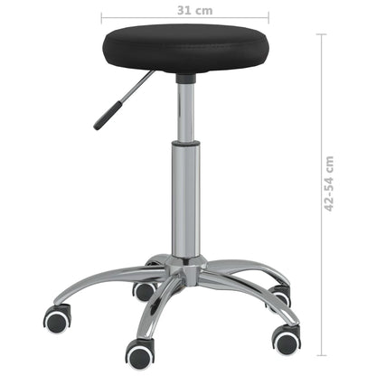 vidaXL Office Swivel Chair Black Faux Leather - 54 cm