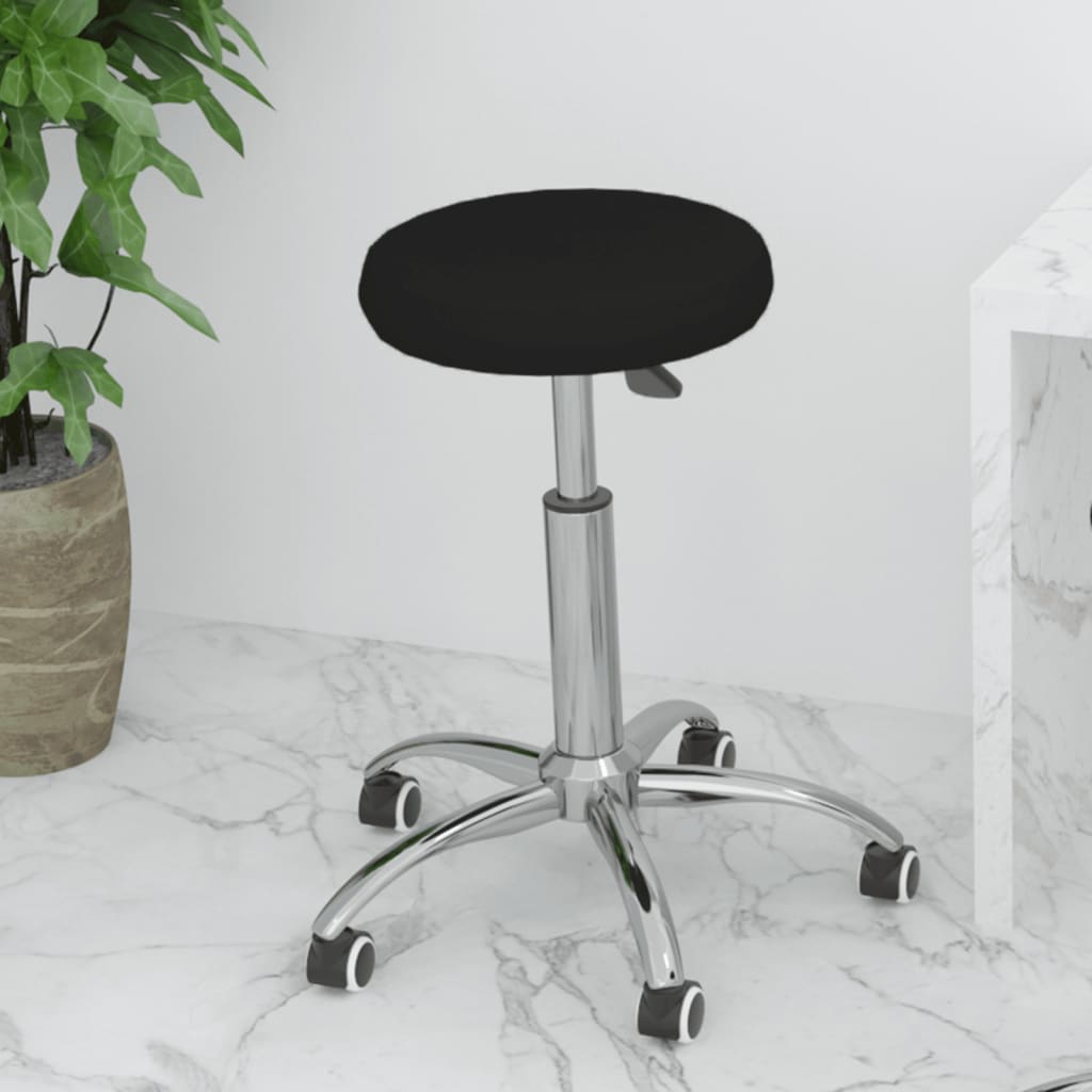 vidaXL Office Swivel Chair Black Faux Leather - 54 cm