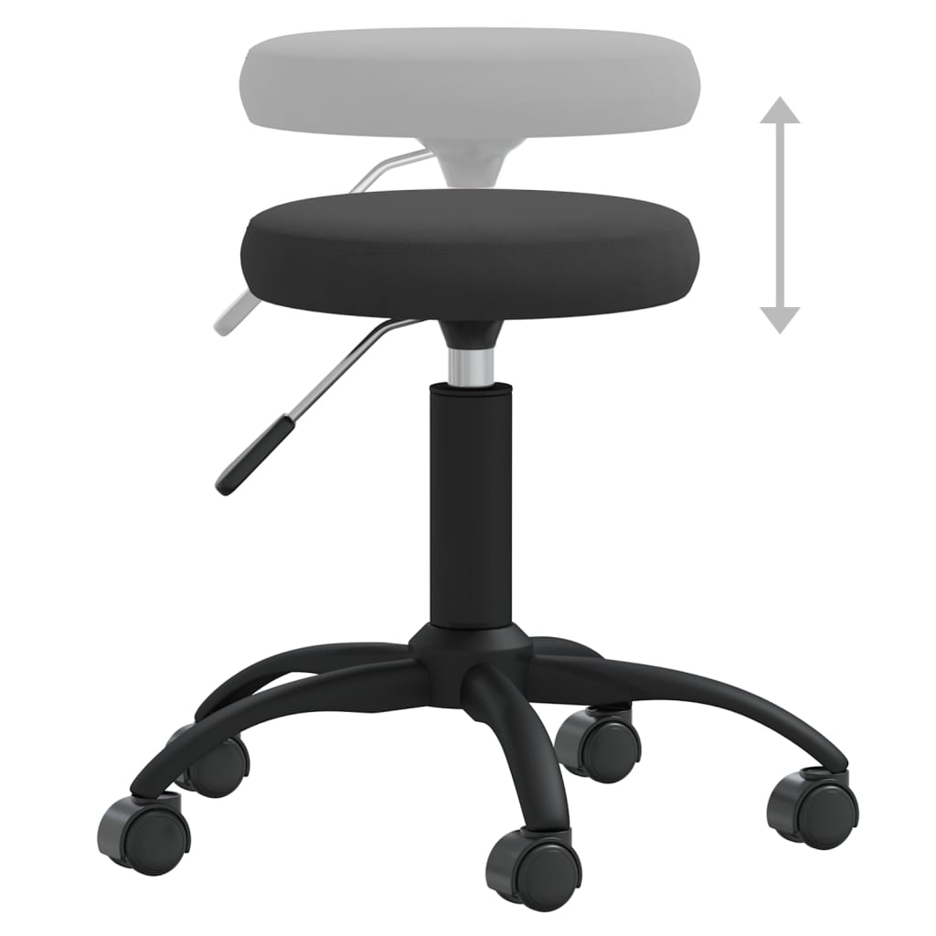 vidaXL Office Swivel Chair Black Velvet - 54 cm
