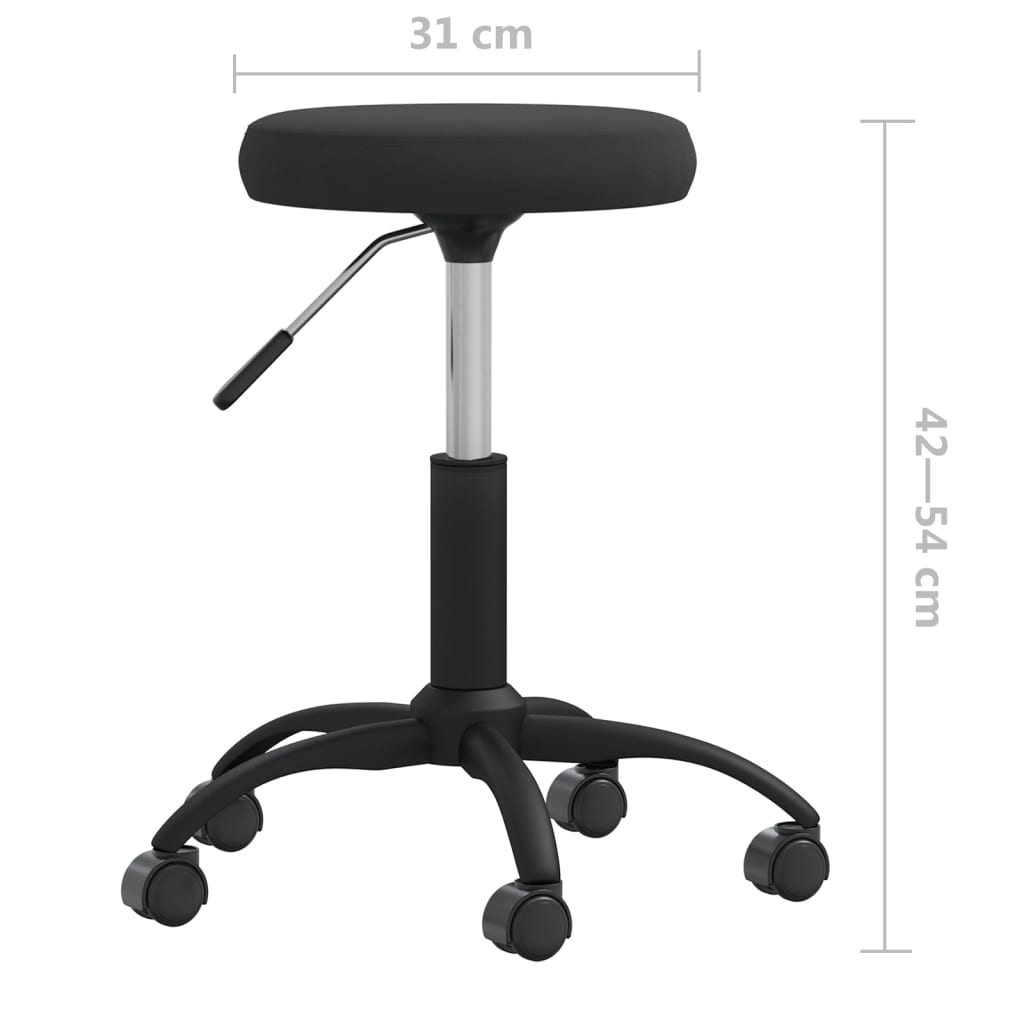vidaXL Office Swivel Chair Black Velvet - 54 cm