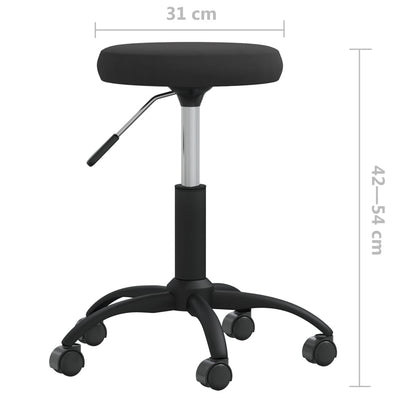 vidaXL Office Swivel Chair Black Velvet - 54 cm