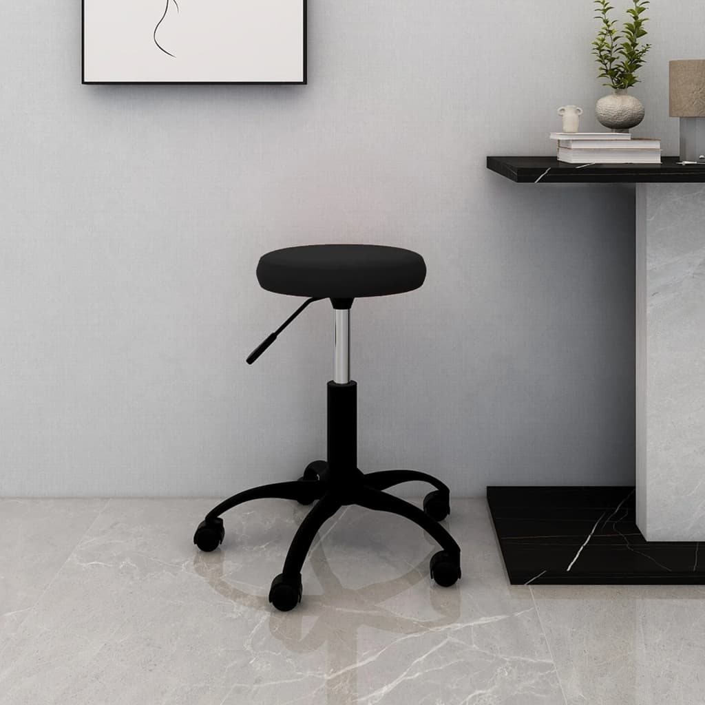 vidaXL Office Swivel Chair Black Velvet - 54 cm