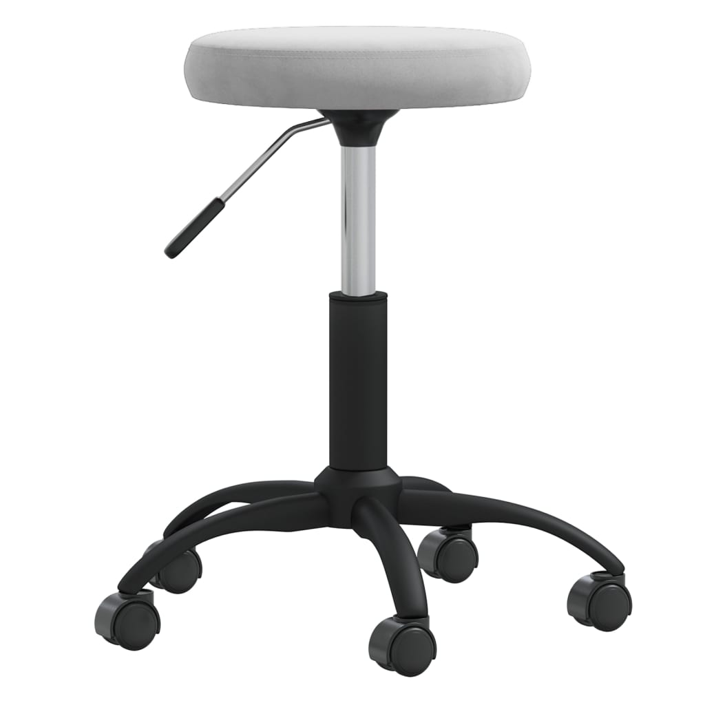 vidaXL Office Swivel Chair Light Grey Velvet - 54 cm
