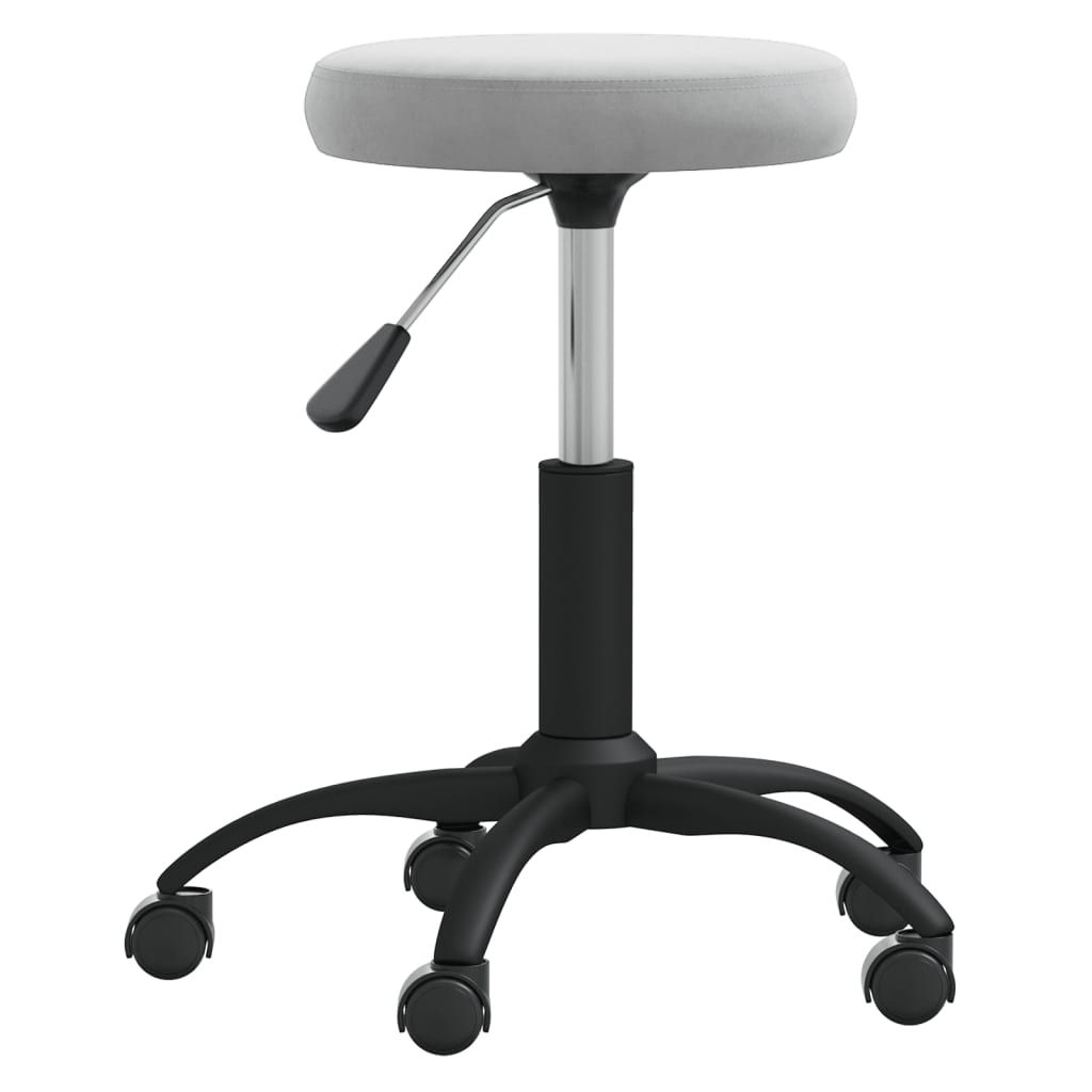 vidaXL Office Swivel Chair Light Grey Velvet - 54 cm