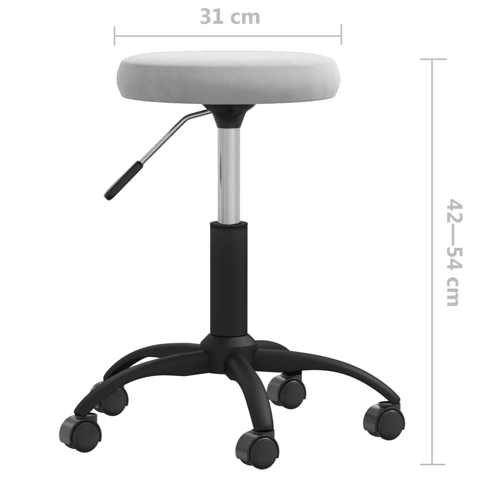 vidaXL Office Swivel Chair Light Grey Velvet - 54 cm