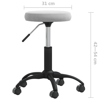 vidaXL Office Swivel Chair Light Grey Velvet - 54 cm
