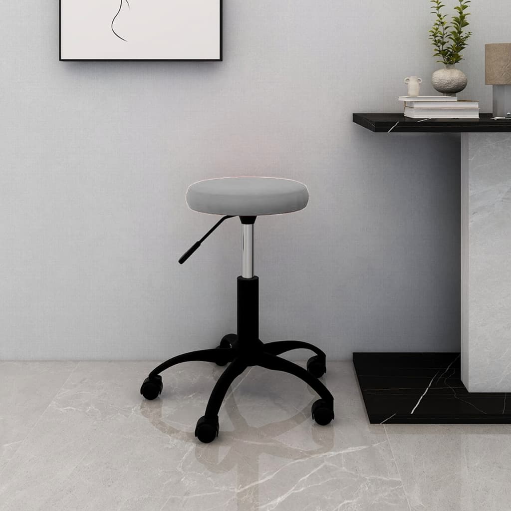 vidaXL Office Swivel Chair Light Grey Velvet - 54 cm