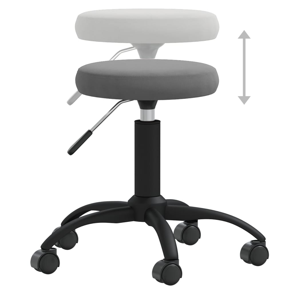 vidaXL Office Swivel Chair Dark Grey Velvet - 54 cm