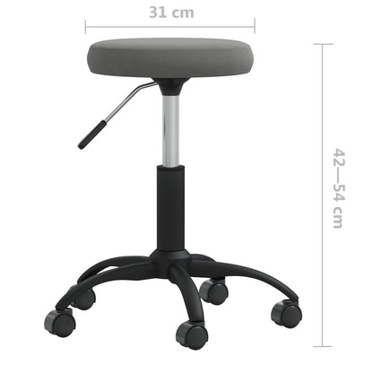 vidaXL Office Swivel Chair Dark Grey Velvet - 54 cm