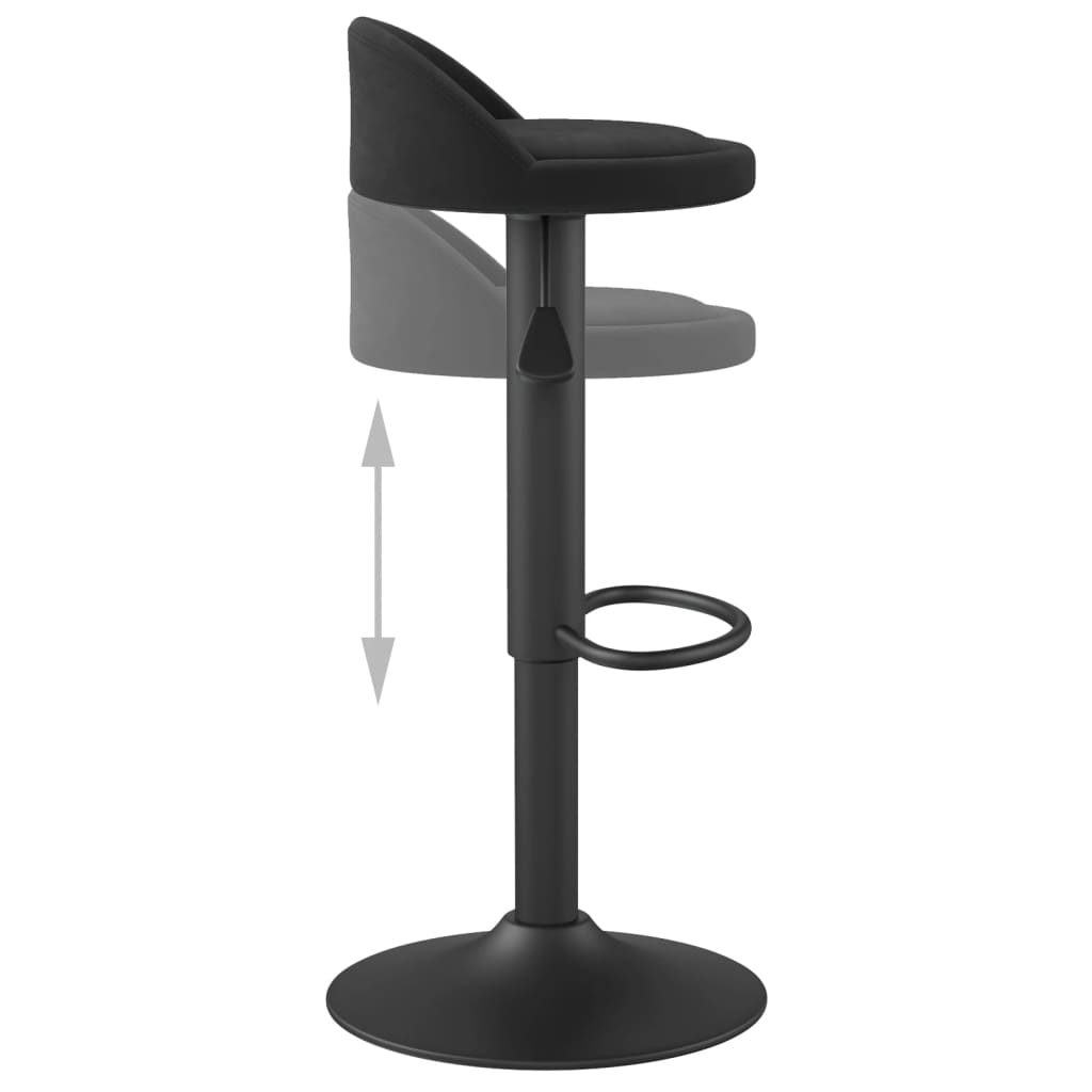 vidaXL Bar Stools 2 pcs Black Velvet - 36 x 38 x 94 cm
