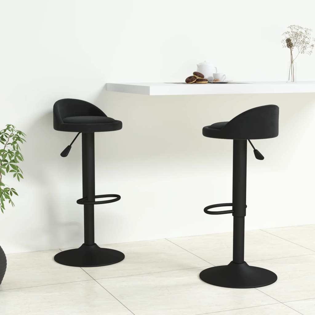 vidaXL Bar Stools 2 pcs Black Velvet - 36 x 38 x 94 cm