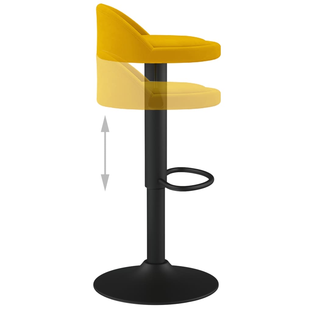 vidaXL Bar Stools 2 pcs Yellow Velvet - 36 x 38 x 94 cm