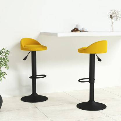vidaXL Bar Stools 2 pcs Yellow Velvet - 36 x 38 x 94 cm