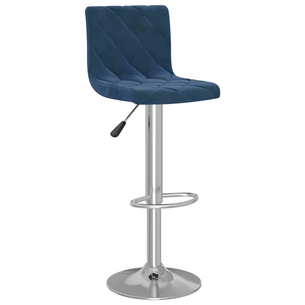 vidaXL Bar Stools 2 pcs Blue Velvet - 40 x 43 x 111 cm