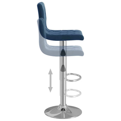 vidaXL Bar Stools 2 pcs Blue Velvet - 40 x 43 x 111 cm