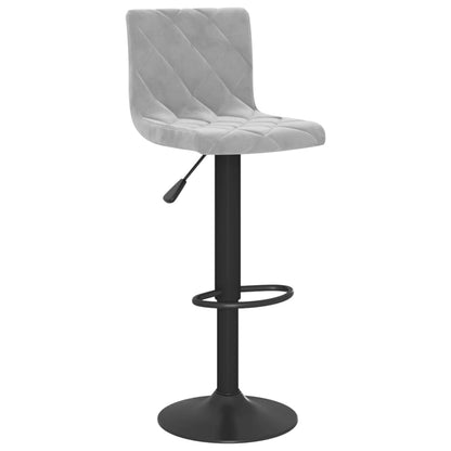 vidaXL Bar Stools 2 pcs Light Grey Velvet - 40 x 43 x 111 cm