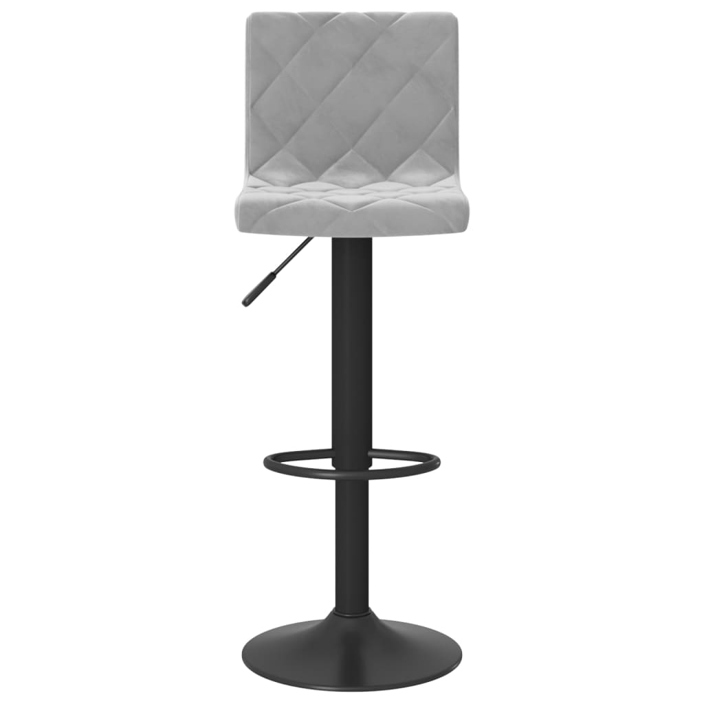 vidaXL Bar Stools 2 pcs Light Grey Velvet - 40 x 43 x 111 cm