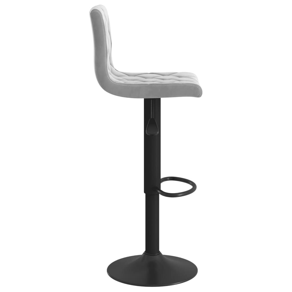 vidaXL Bar Stools 2 pcs Light Grey Velvet - 40 x 43 x 111 cm