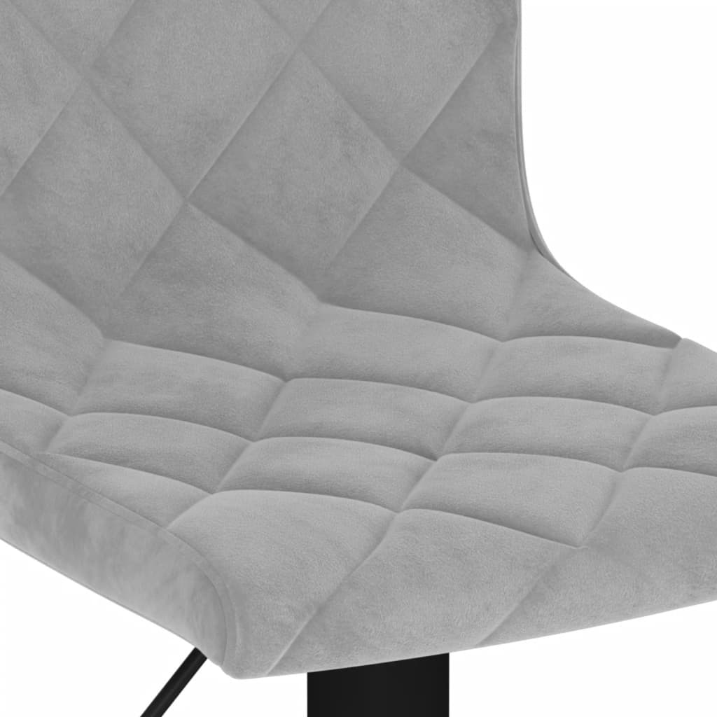 vidaXL Bar Stools 2 pcs Light Grey Velvet - 40 x 43 x 111 cm