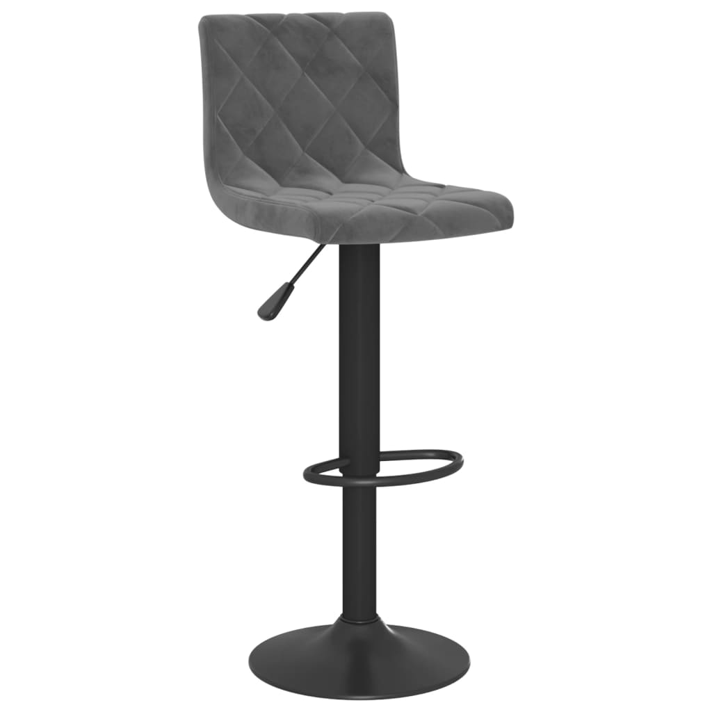 vidaXL Bar Stools 2 pcs Dark Grey Velvet - 40 x 43 x 111 cm