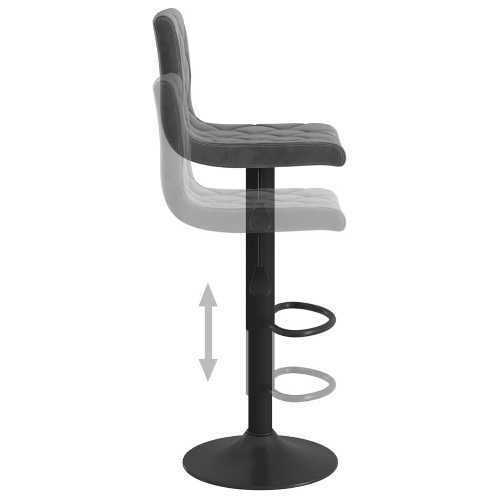 vidaXL Bar Stools 2 pcs Dark Grey Velvet - 40 x 43 x 111 cm