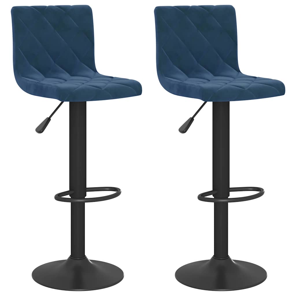 vidaXL Bar Stools 2 pcs Blue Velvet - 40 x 43 x 111 cm - 68458