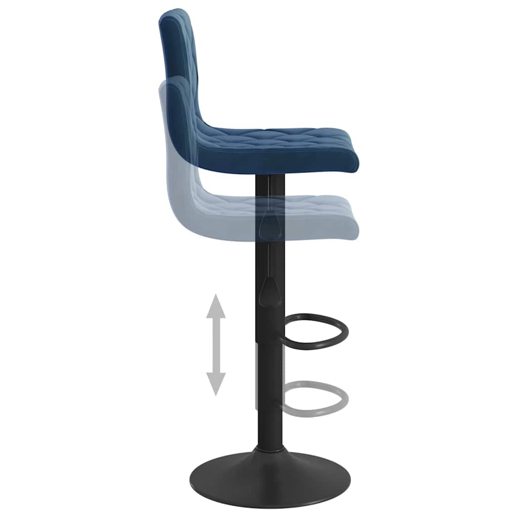 vidaXL Bar Stools 2 pcs Blue Velvet - 40 x 43 x 111 cm - 68458