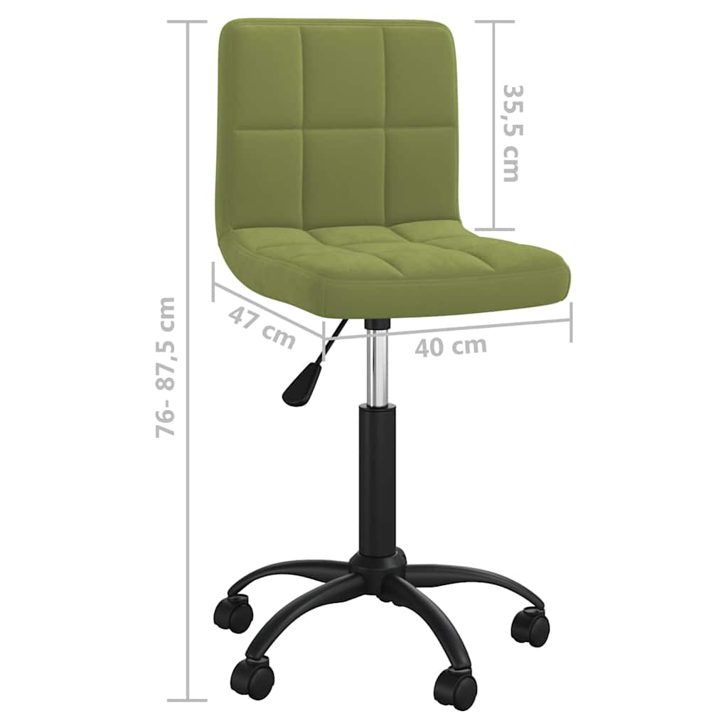 vidaXL Swivel Office Chair Light Green Velvet - Gre