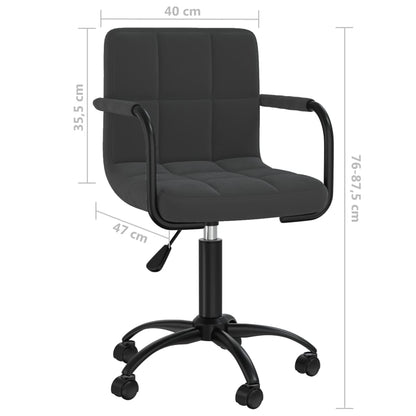 vidaXL Swivel Office Chair Black Velvet - 40 x 47 x 87.5 cm