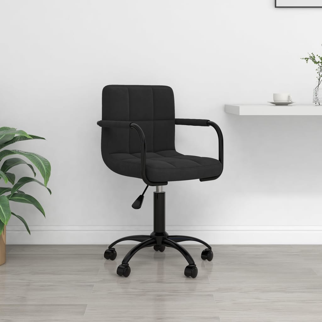 vidaXL Swivel Office Chair Black Velvet - 40 x 47 x 87.5 cm