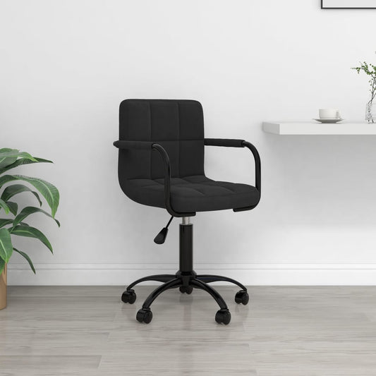 vidaXL Swivel Office Chair Black Velvet - 40 x 47 x 87.5 cm