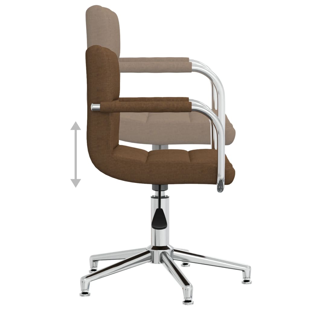 vidaXL Swivel Office Chair Brown Fabric - 48 x 47 x 88.5 cm