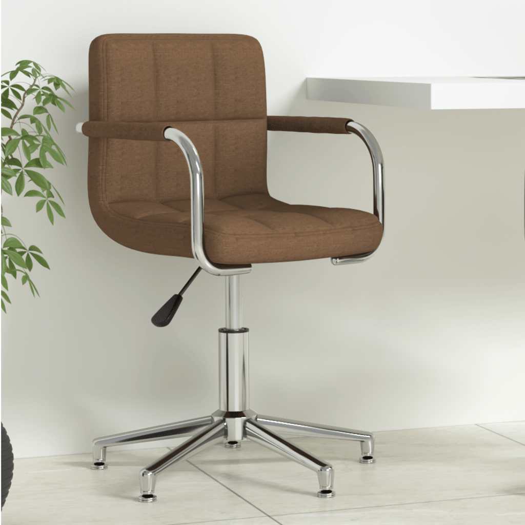 vidaXL Swivel Office Chair Brown Fabric - 48 x 47 x 88.5 cm