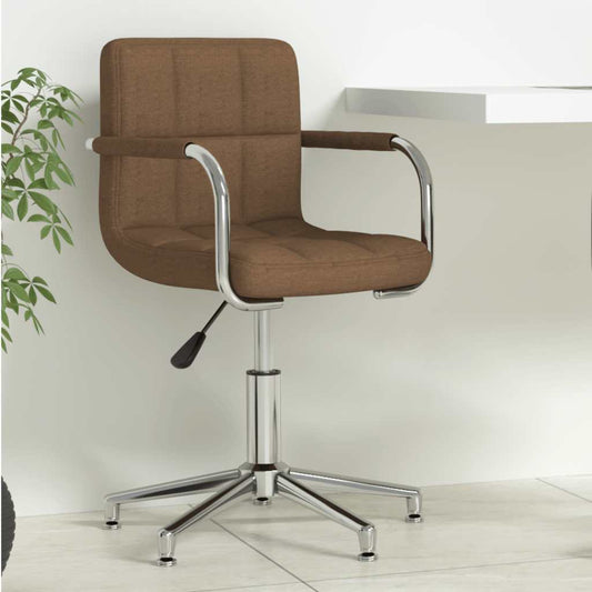 vidaXL Swivel Office Chair Brown Fabric - 48 x 47 x 88.5 cm