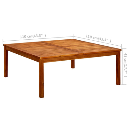 316397 vidaXL Garden Coffee Table 110x110x45 cm Solid Acacia Wood - Brown