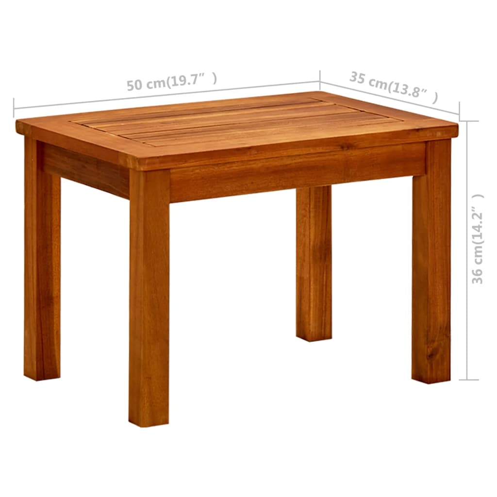 316398 vidaXL Garden Coffee Table 50x35x36 cm Solid Acacia Wood - Brown