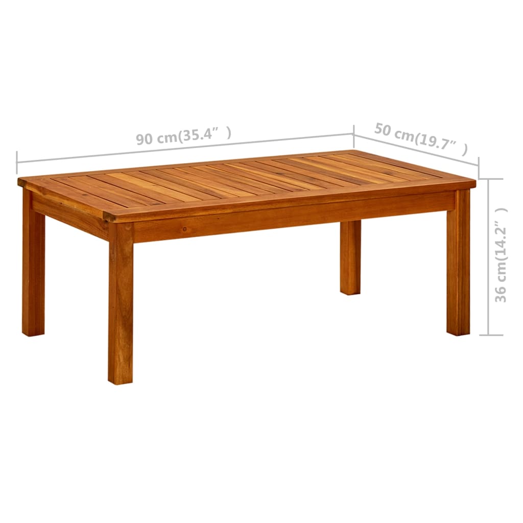 316400 vidaXL Garden Coffee Table 90x50x36 cm Solid Acacia Wood - Brown