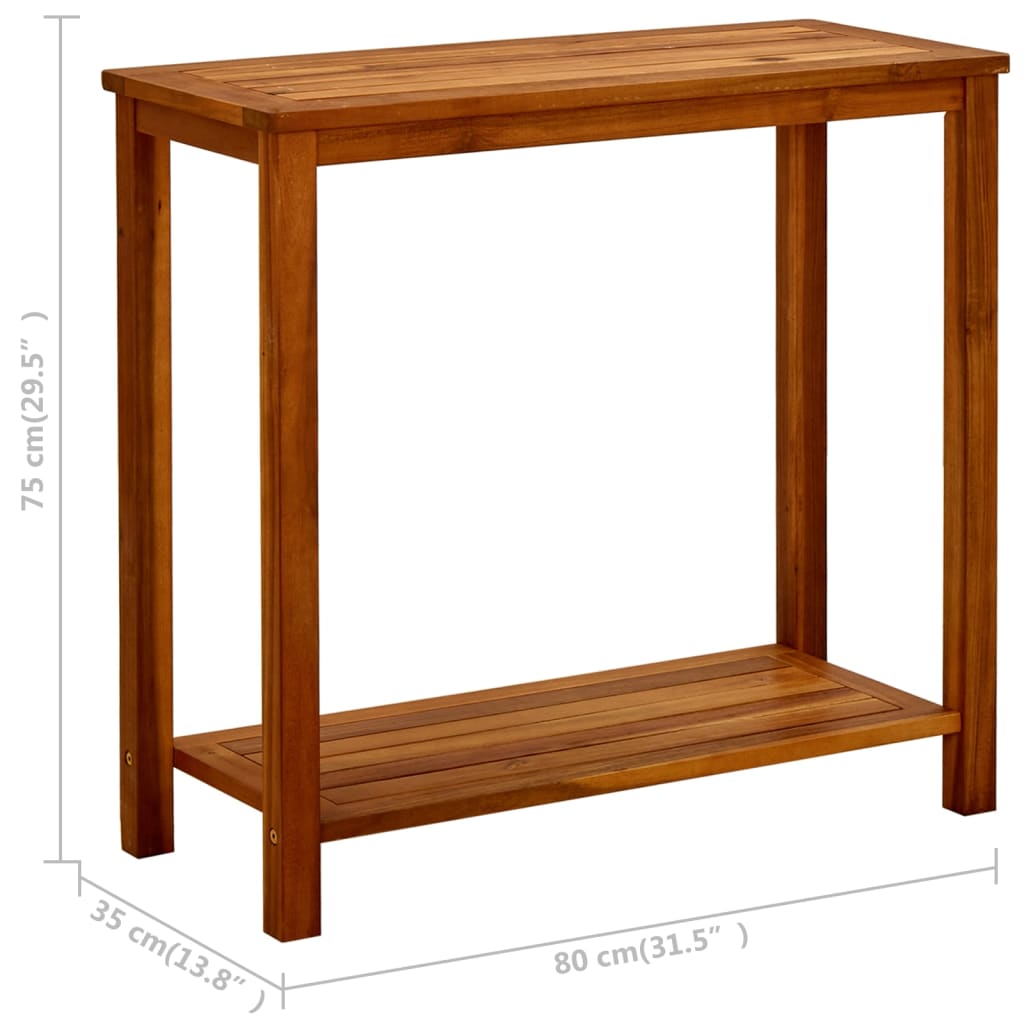 316405 vidaXL Garden Console Table 80x35x75 cm Solid Acacia Wood - Brown