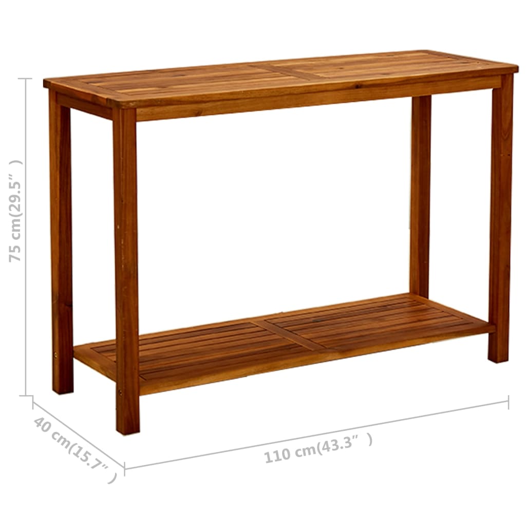 316406 vidaXL Garden Console Table 110x40x75 cm Solid Acacia Wood - Brown