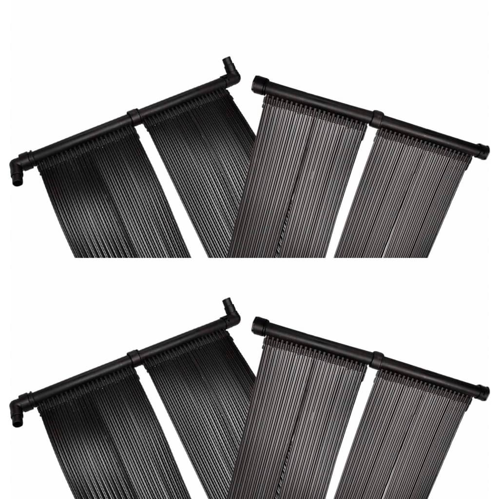 vidaXL Solar Pool Heater Panel 4 pcs 80x620 cm - Black