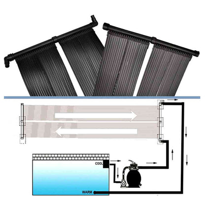 vidaXL Solar Pool Heater Panel 4 pcs 80x620 cm - Black