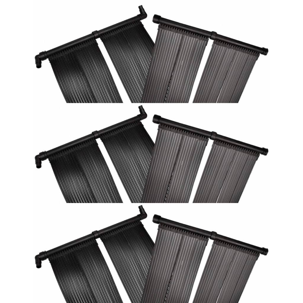 vidaXL Solar Pool Heater Panel 6 pcs 80x620 cm - Black