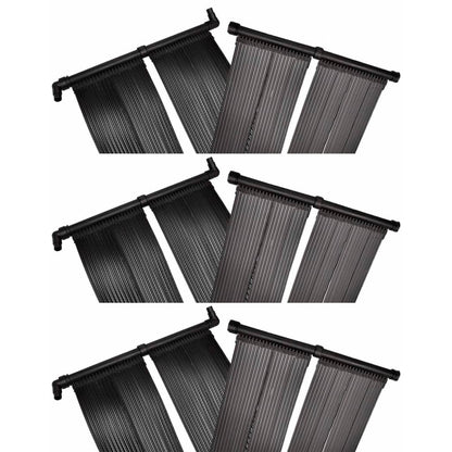 vidaXL Solar Pool Heater Panel 6 pcs 80x620 cm - Black