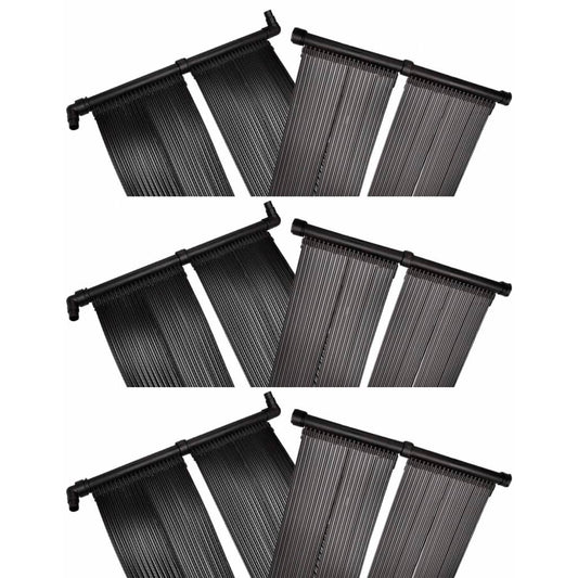 vidaXL Solar Pool Heater Panel 6 pcs 80x620 cm - Black