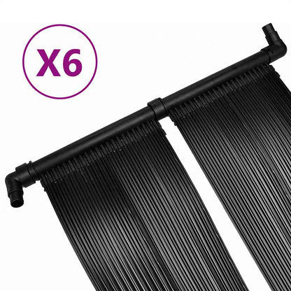 vidaXL Solar Pool Heater Panel 6 pcs 80x620 cm - Black