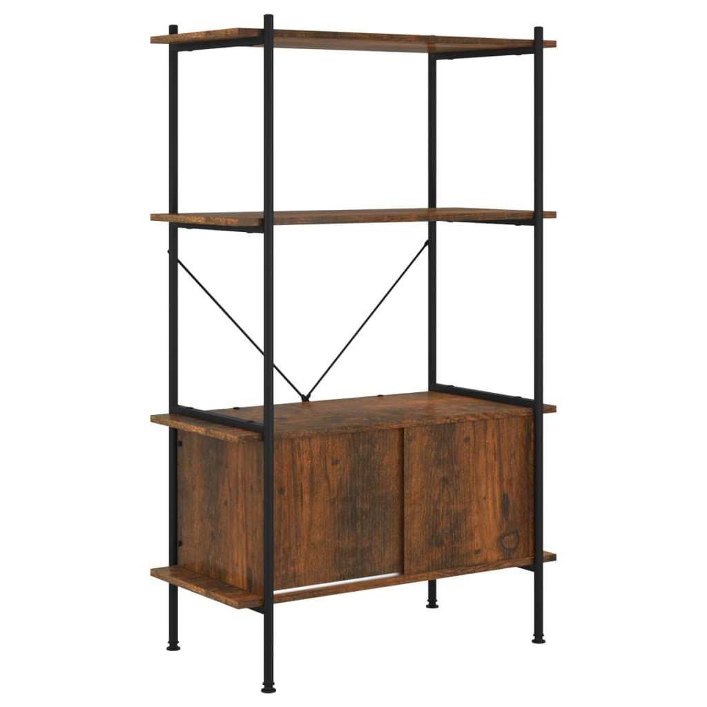 vidaXL 4-Tier Shelving Unit with Cabinet 80x40x130 cm Steel and Engineered Wood - Brown