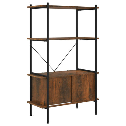vidaXL 4-Tier Shelving Unit with Cabinet 80x40x130 cm Steel and Engineered Wood - Brown